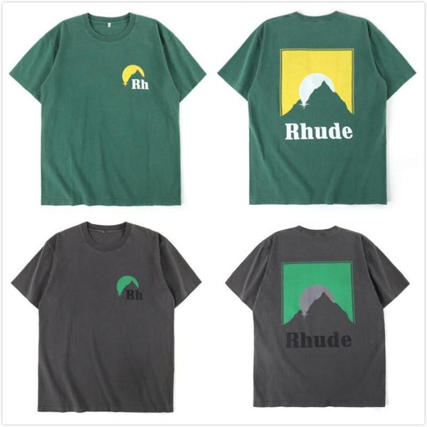 

mens designer t shirt men women streetwear casual high street tshirt cotton couple tees rhude t-shirts, White;black