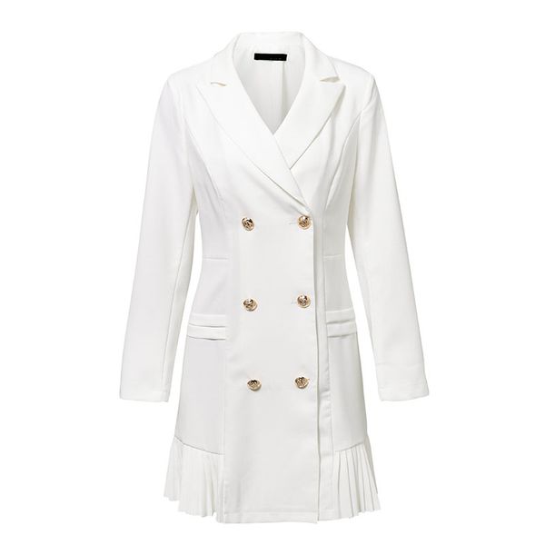 

bella philosophy women blazers jackets double breasted long dames blazer ladies blazer long sleeves casual outwear plus size, White;black