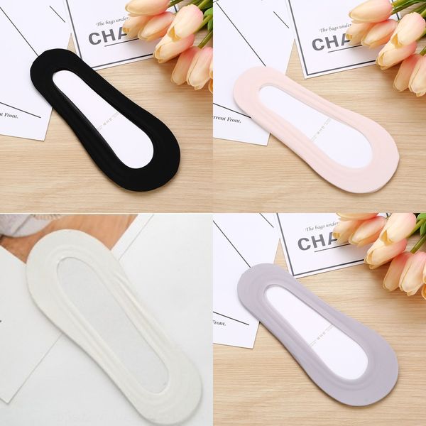 

traceless ice silk silicone invisible silicone boat anti-skid boat ice silk cutting invisible socks women's shallow short socks, Pink;yellow