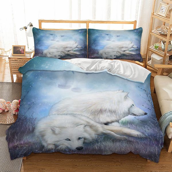 

wolf duvet cover quilt cover pillow cases twin full  king super king double size animal bedding set hd print 3pcs