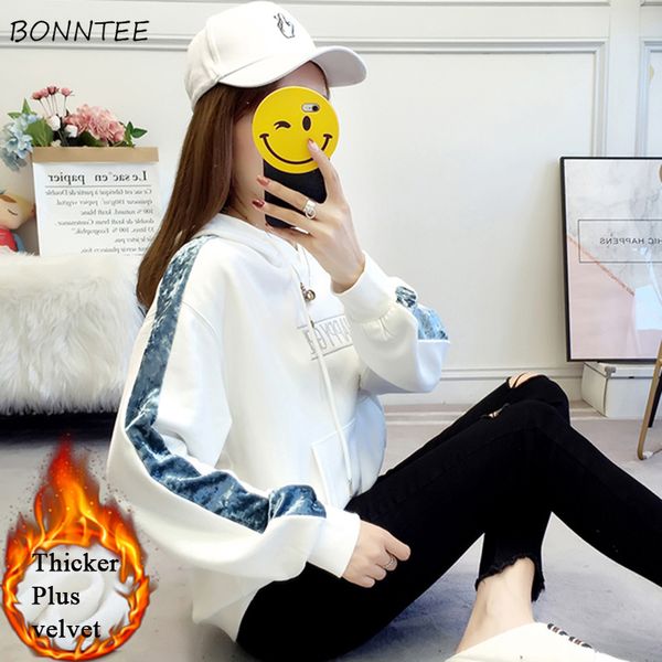 

hoodies women hooded letter printed loose pockets leisure harajuku sweatshirts womens trendy warm korean hoodie, Black