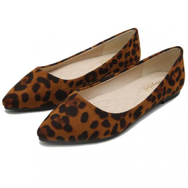 leopard flat shoes