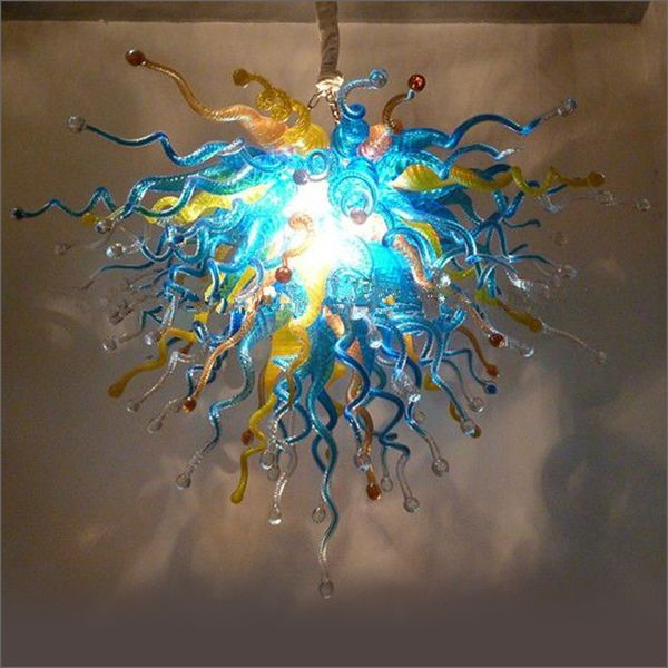 

superior quality italian tiffany style 100% mouth blown glass with 110v-240v led bulbs air shipping staircase long chandeliers