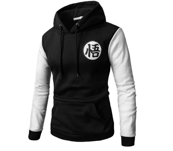 

mens dragonball spring autumn hoodies cool pancelled loose hooded designer print plus size pullovers pocket baseball sweatshirts, Black