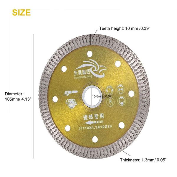 

youool 105mm diamond saws blade pressed sintered mesh turbo cutting disc for granite marble tile ceramic