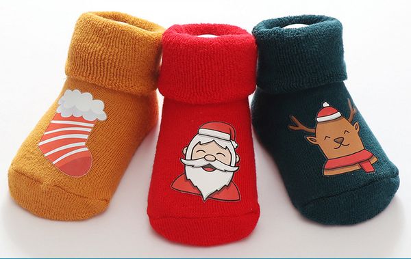 

3pcs/1pc christmas kids baby girl boys winter anti-slip warm socks slipper shoes boots, Blue