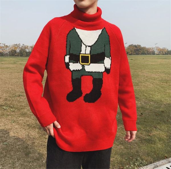 

designer mens sweaters fashion printed pullover winter mens turtle neck sweater, White;black