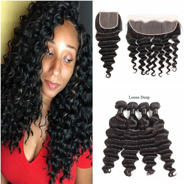 Brazilian Loose Deep Hair With 13x4 Lace Frontal Ear To Ear With