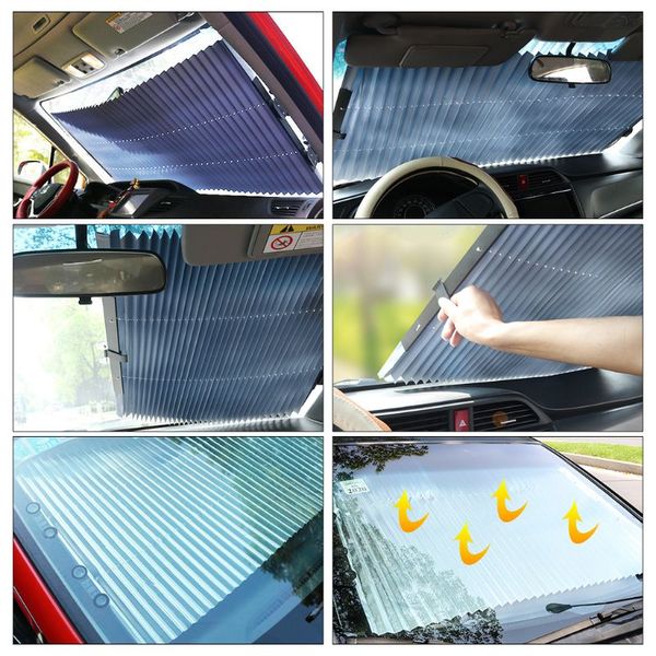 

46cm/65cm/70cm retractable suv truck car front windshield sunshade rear window sun visor uv protection curtain