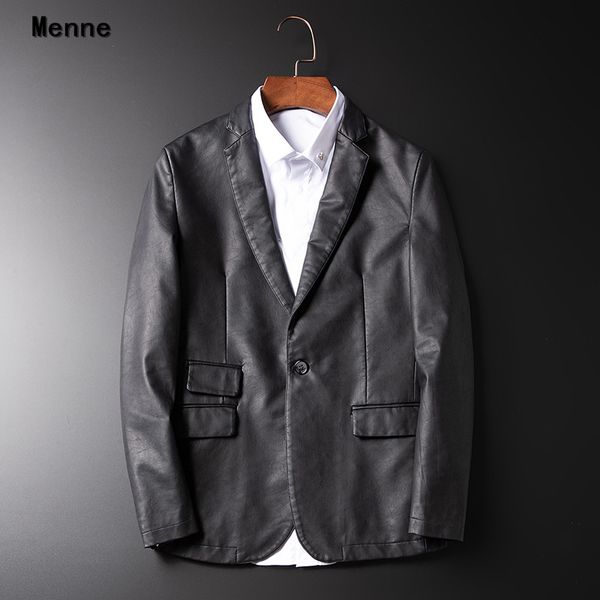 

menne 2019 new men's jacket\ winter leather/big size/poxi, Black