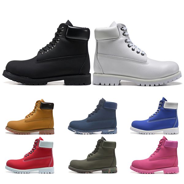 

2020 luxury designer boots men triple black platform military motocycle boot blue chestnut white camo mens trainer womens sneakers 36-45