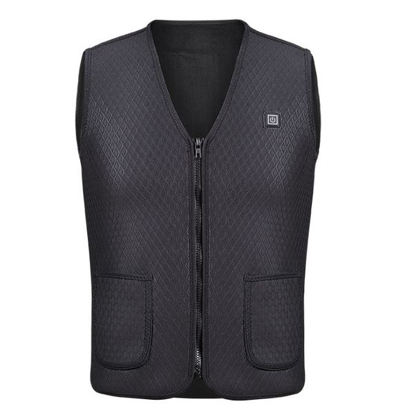 

outdoor sports fishing skiing graphene electric heated vest usb security intelligent constant temperature ski heating vest, Black;white