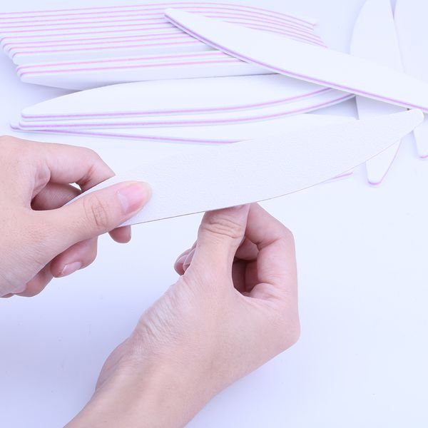 

50 pcs professional nail file buffer block white willow leaf style for nail art uv gel varnish file sandpaper manicure tools fil