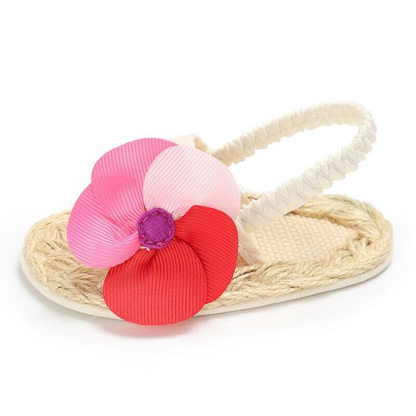 

2020 summer baby infant kids girl rattan sole crib sandals toddler newborn flower shoes 11 12 13, Black
