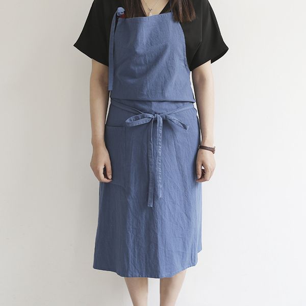 

apron with pocket cotton chef kitchen cooking cotton painters workwear