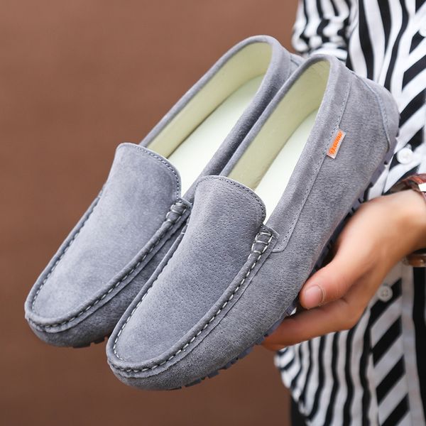 

men casual shoes british moccasins genuine leather flats zapatos hombre loafers footwear men four season light chaussures, Black
