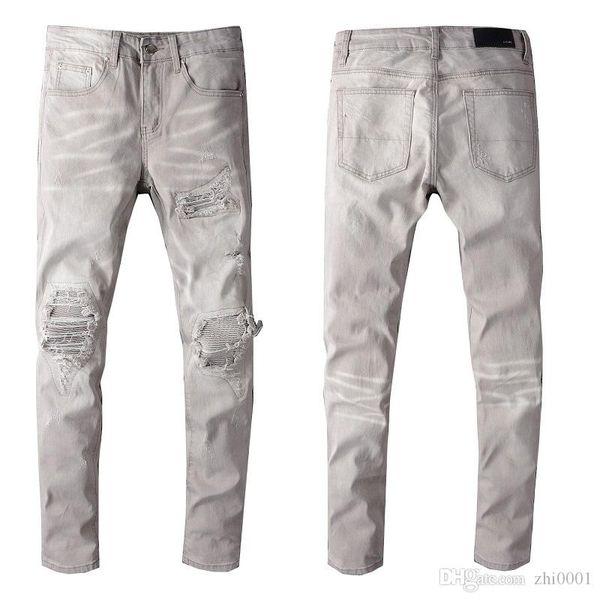 

мђжкие пѬоблемне Ѭване джин байкеѬ slim fit мооикл байкеѬ denim дл мђжин мода, Blue