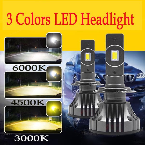 

h11 led headlight bulb car 55w 6500ml h11 h8 h1 h3 hb3/9005 hb4/9006 6000k 3000k 4500k 12v 24v conversion kit auto headlamp