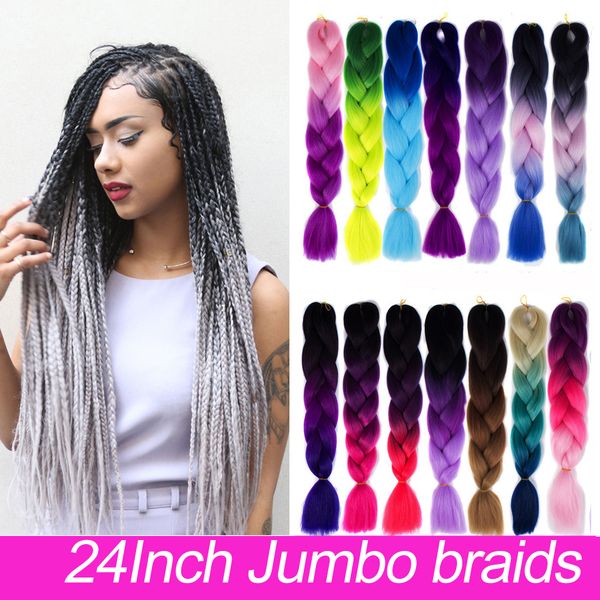 2020 Long Ombre Kanekalon Jumbo Synthetic Braiding Hair Crochet