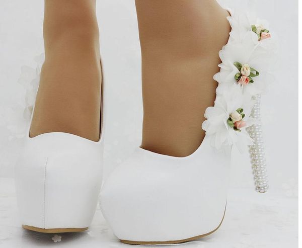 

women's shoes in spring and autumn high fine heel round head flower 8cm ,10cm,12cm,14cm @qwer330, Black