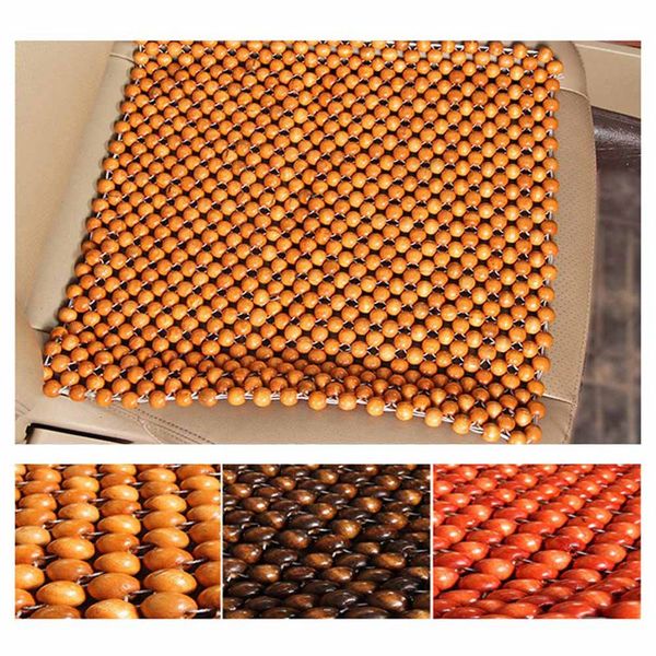 

45x45cm automobiles seat covers natural wood bead car seat cushion massage breathable cool environmental mat for car office