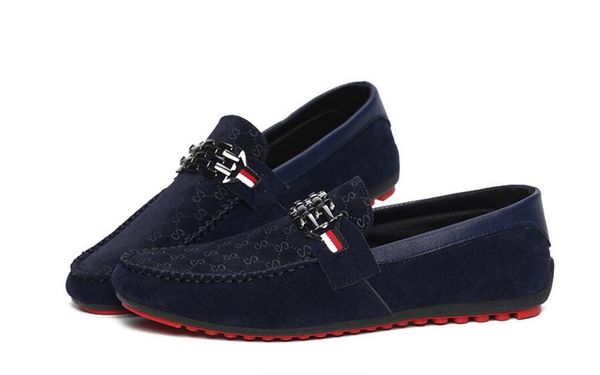 

luxury leisure flats mens designer casual shoes suede leather metal buckle wedding shoes fashion sneaker men's shoes big size loafers d, Black
