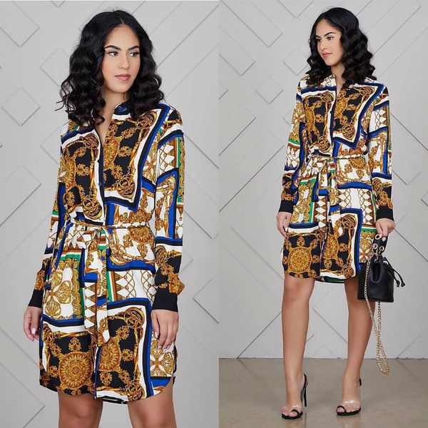 

2019 featured african style printed shirt skirt, Red