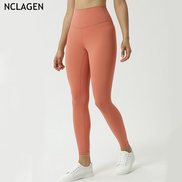 

leggings sport women gym fitness yoga pants high waist capris squat proof tummy control quick dry running workout tights nclagen, White;red