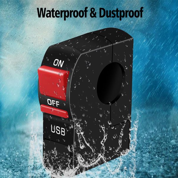 

universal 12vdc usb head lamp control switch car charger button switch motorcycle handlebar headlight auto accessories