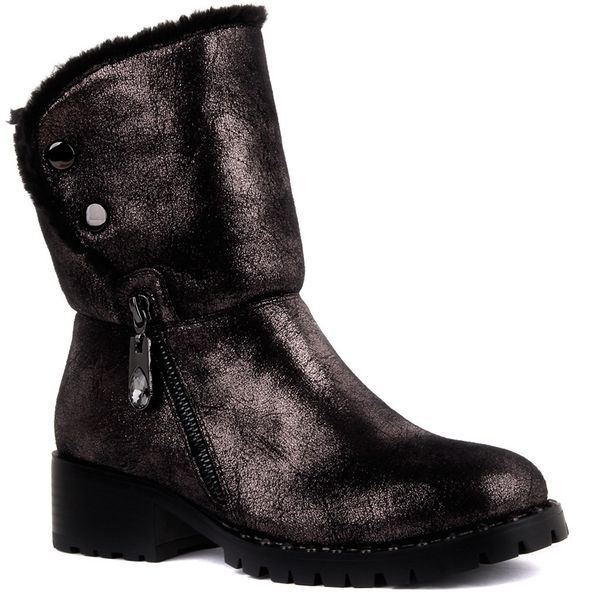 

guja-black step-in silvery women boots