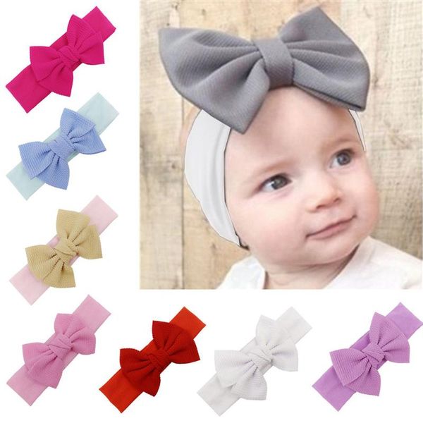 

children headband pure color children's head rope hair accessories for girls hairband bow tie knit wide-brimm head hairwear#y20, Slivery;white