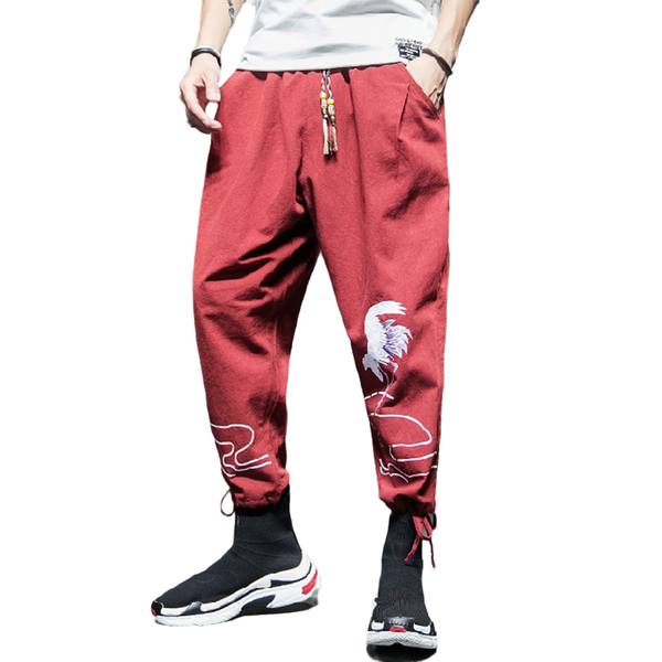 

2020 new summer men's linen cotton pants men casual stretch trousers men's clothing pants plus size, Black