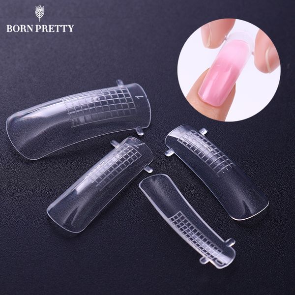 

100 pcs poly nail gel quick building nail mold set dual forms tips clip finger extension art uv builder uv gel tool kit