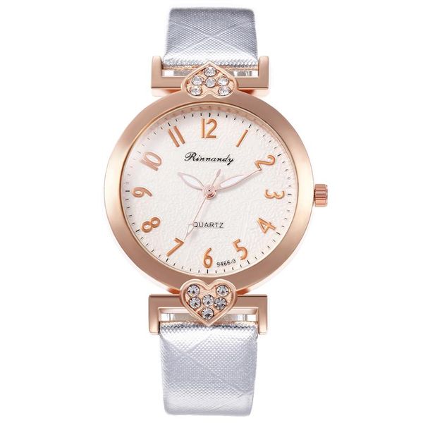 

women luxury casual fashion watch white leather band stainless steel quartz wristwatch ladies female fashion simple watches, Slivery;brown