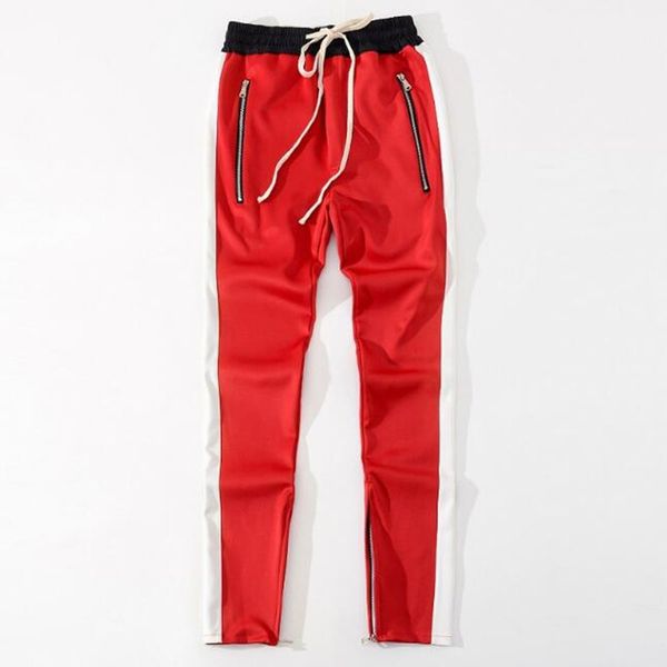 

2019 funds side zipper pants hip-hop fashion urban trousers fog that joins together pants jogger black red blue