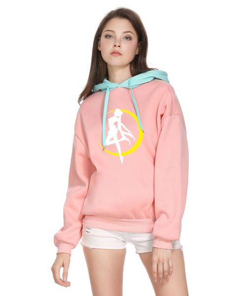 

осенняя и зимняя девушка воин с принтом толстовки большого размера, Black