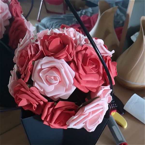 

50pcs simulation mini rose artificial flower foam flower diy ball brouquet headdress wedding decoration bridal flowers