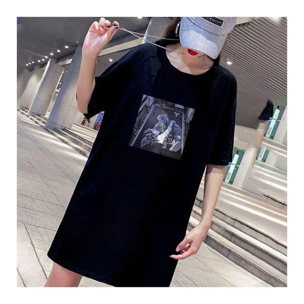

womens designer dresses fashion sports summer clothes casual girls printing dress woman oversize tees for baseball jersey, Black;gray