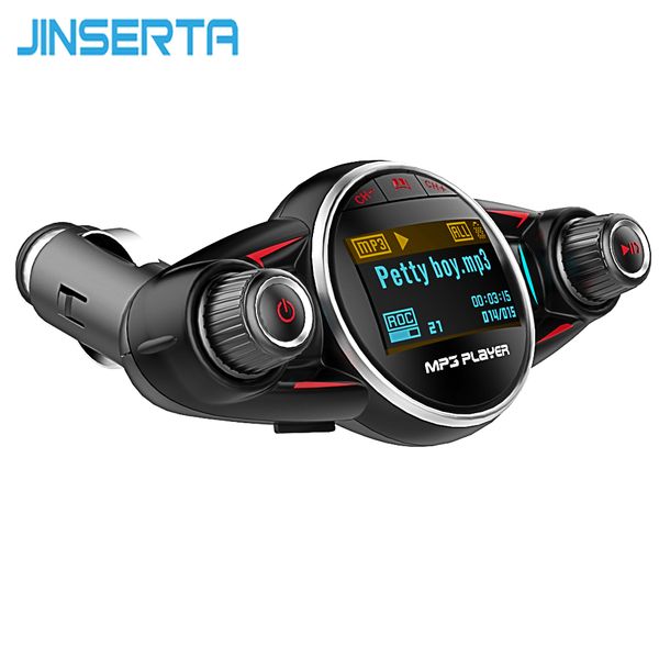 

jinserta wireless bluetooth car mp3 player fm transmitter aux audio receiver tf usb flash music players dual usb charger