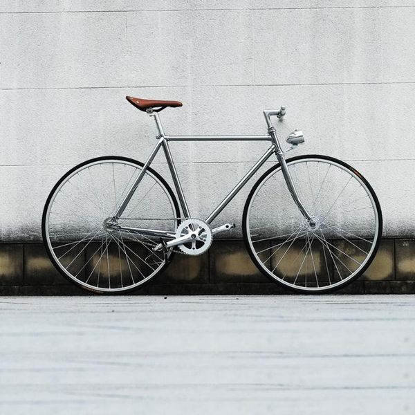 

retro steel frame sliver 700c fixed gear bike track single speed bike 52cm fixie vintage diy frame