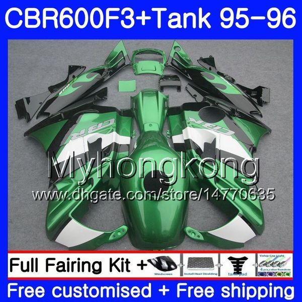 Karosserie + Tank für HONDA CBR600RR CBR 600F3 CBR 600 F3 FS 95 96 dunkelgrüner Bestand 289HM.23 CBR600FS CBR600 F3 95 96 CBR600F3 1995 1996 Verkleidungen