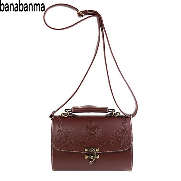 

banabanma women handbags pu leather fashionable retro engraving handbag single-shoulder cross satchel bags for women 2018 zk40
