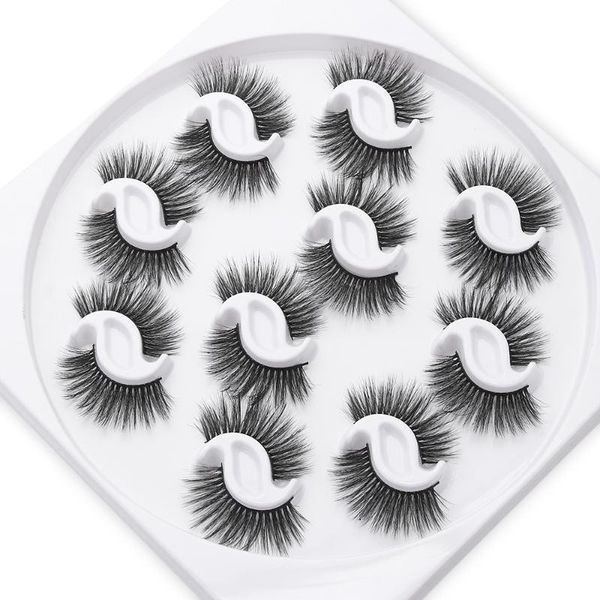 

10 pairs 3d faux mink eyelashes thick long wispy fluffy lashes eye makeup natural soft handmade multilayer extension mink lashes