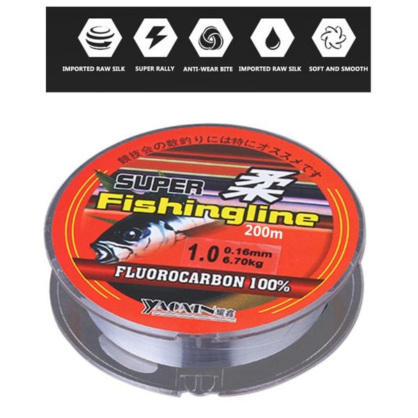 

200m/219 yard nylon fluorocarbon strength freshwater saltwater wire outdoor accessories fishing main line high