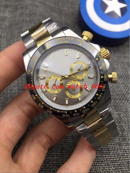 

6 style luxury watches 2 tone ceramic bezel stainless steel bracelet automatic fashion mens men's watch wristwatch, Slivery;brown