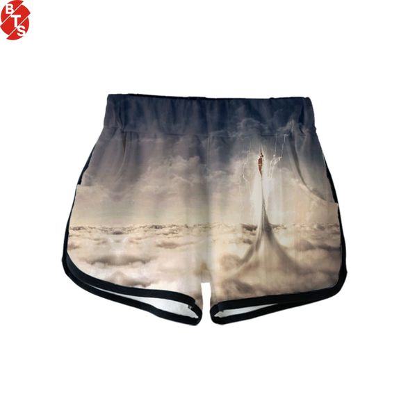 

2019 shazam 3d printed shorts for women fashion streetwear shorts casual harajuku wear for summer, White;black