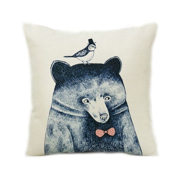 

45x45cm 45x45cm современный простой стиль белье главная декоративная наволочка цветной мистер лев волк животное цифровая печать диван автомо