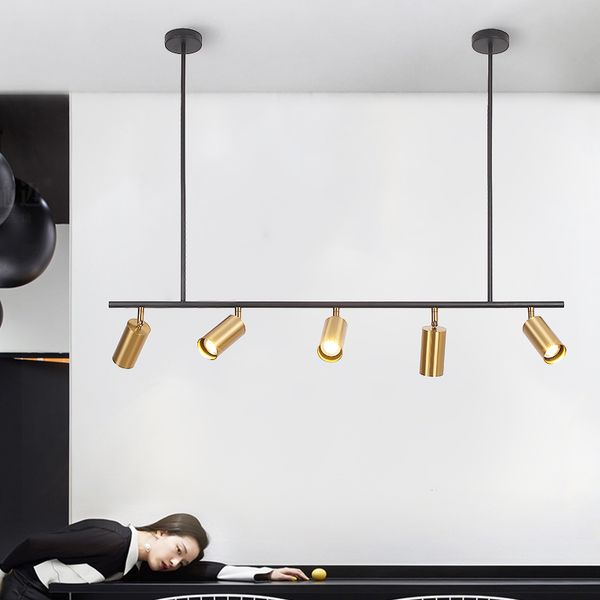 

длинные люстры светодиодные точечные светильники кухня столовая спальня бар ресторан светодиодные салон освещение черный золотой цвет подвес