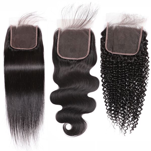 

бразильская девственная человеческие волосы 5x5 шнуровки прямой волна тело курчавый вьющиеся волос закрытие кружево людей с закрытием 5x5 во, Black