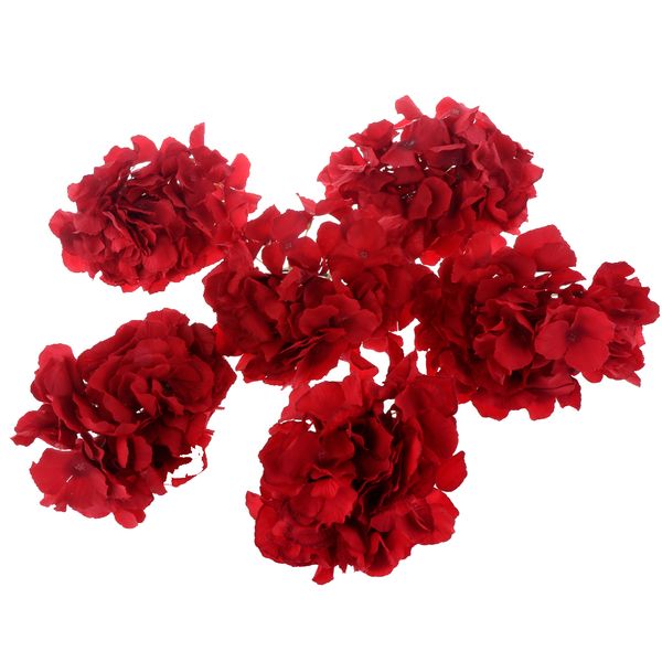 

6 pieces artificial silk hydrangea flower heads diy bouquet wedding decor